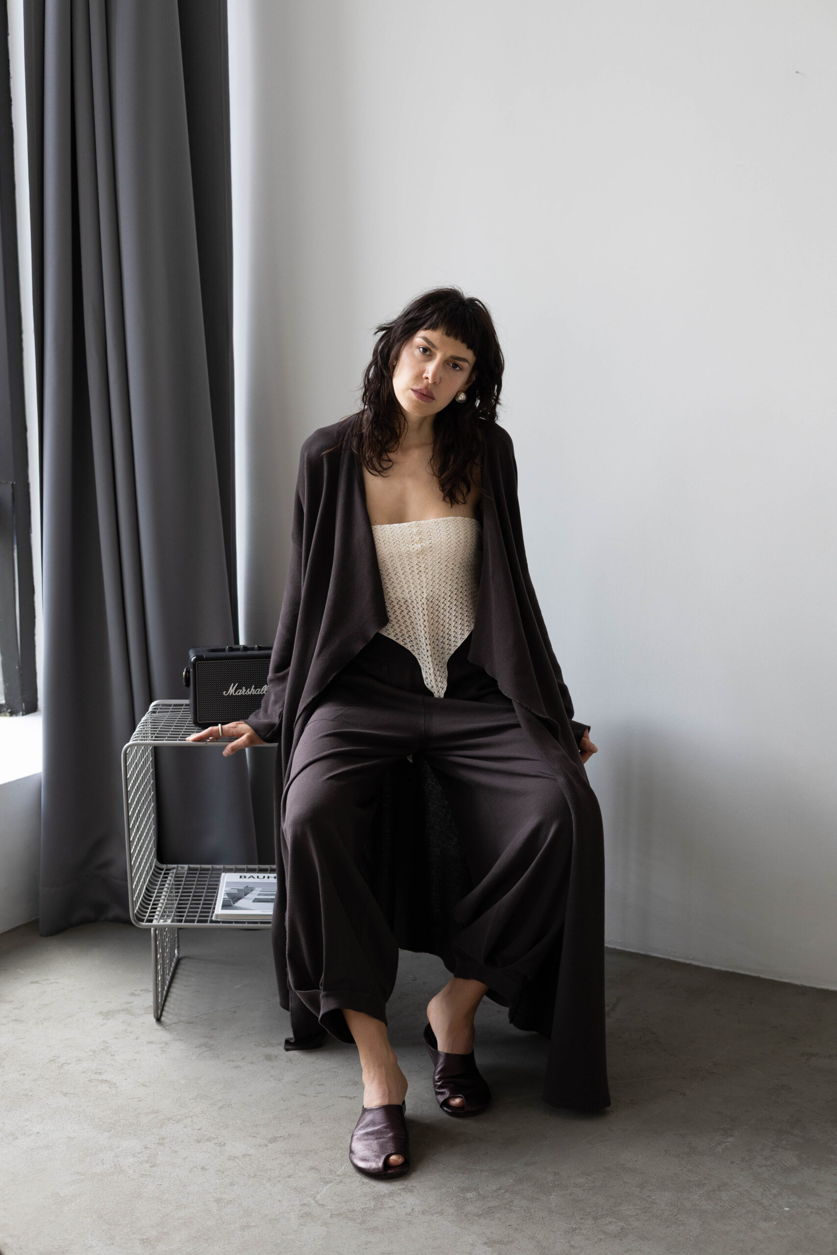 Вільний бавовняний кардиган